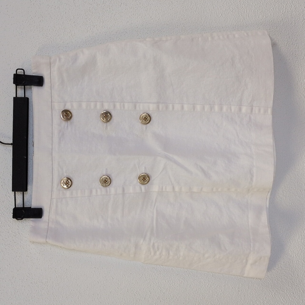 J. Crew A-Line Cream Skirt with Gold Accents